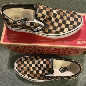 Camo Checkered Slip On Vans Size 8